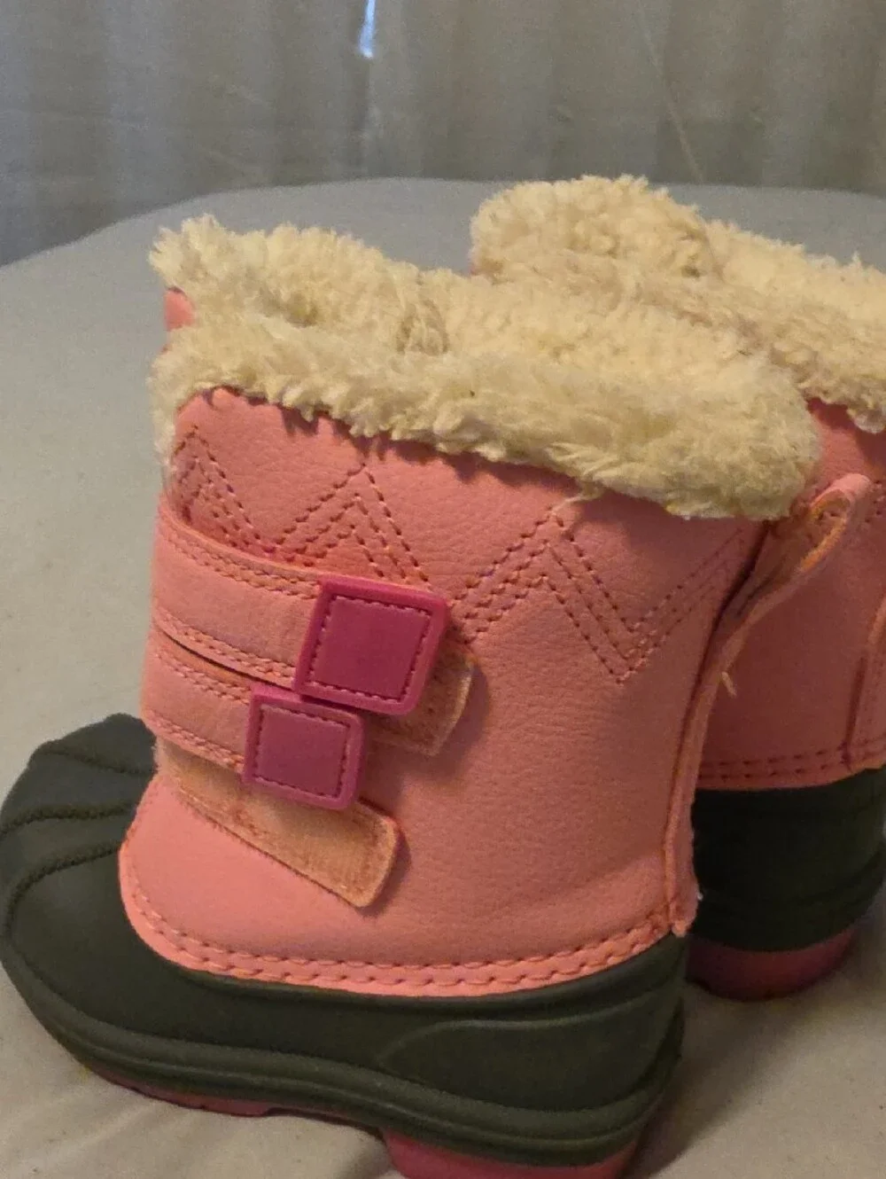 Cat & Jack Pink and Dark Gray Toddler Winter Boots